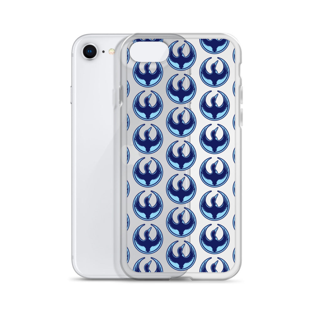 Clear Phone Case with Blue Rebel Loon