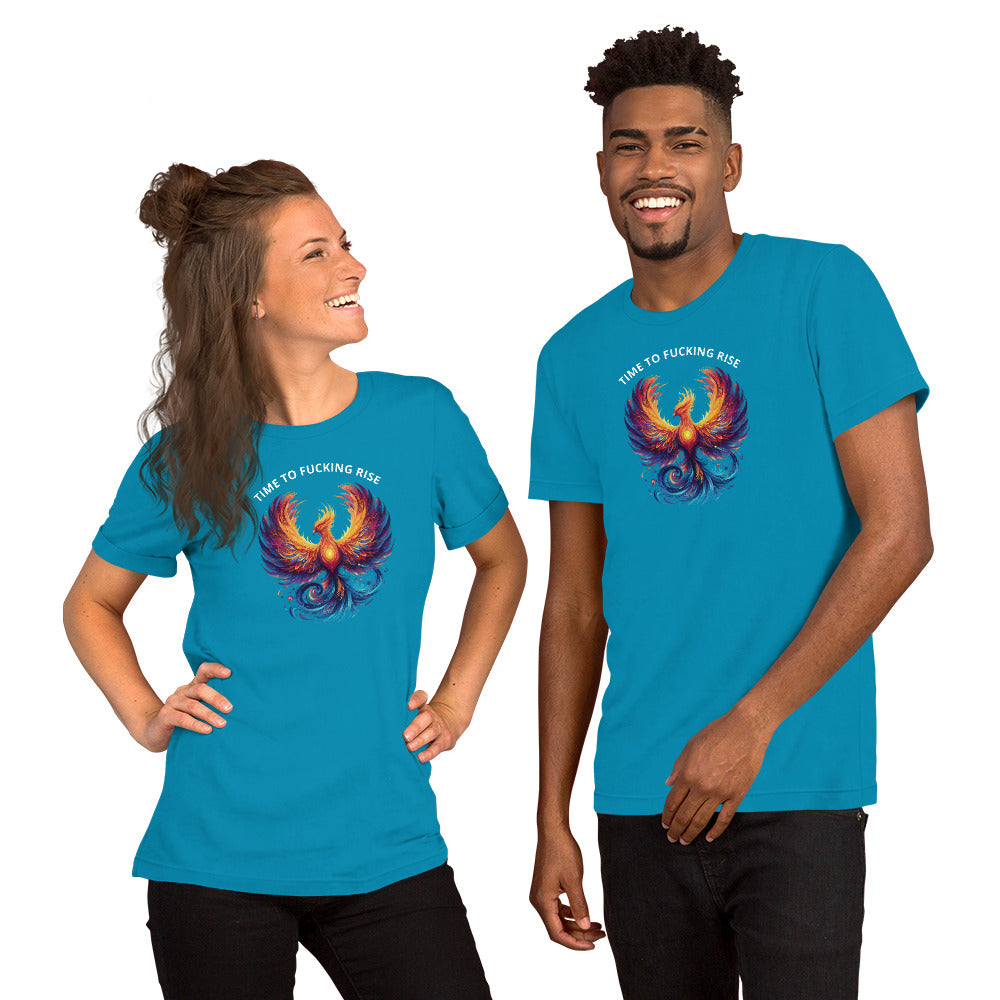 Protest Shirt with Phoenix and the words "Time to Fucking Rise"