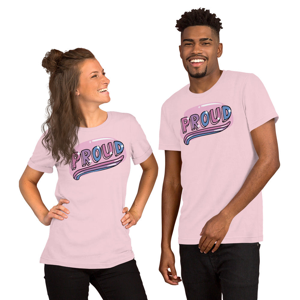 Trans Pride Shirt With Colors of Trans Flag