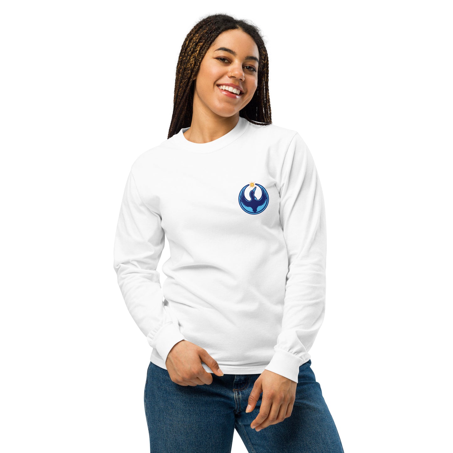 White Long Sleeve Rebel Loon Tee Shirt